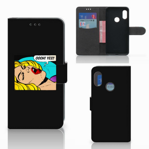 Xiaomi Mi A2 Lite Wallet Case met Pasjes Popart Oh Yes