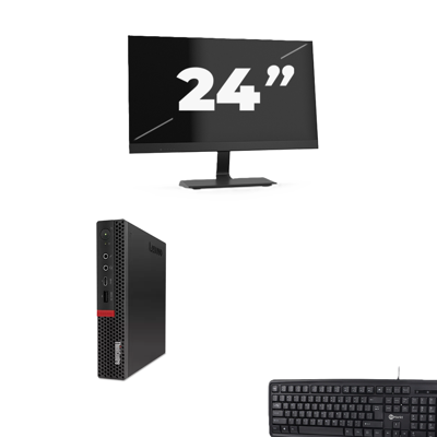 Lenovo ThinkCentre M720q USFF - Intel Core i5-8e Generatie - 8GB RAM - 256GB SSD - Windows 11 + 1x 24 inch Monitor
