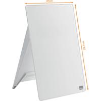 nobo Glazen notitiebord Diamond Glass Desktop (b x h) 216 mm x 297 mm Stralend wit Incl. tafelstandaard, Incl. boardmarker
