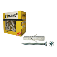 pgb-Europe SMART | plug nylon grijs +schroef VK Ø 6x80 | 25 st SM0PUSN0110060080E