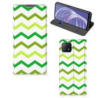 OPPO A73 5G | Hoesje met Magneet | Zigzag Groen