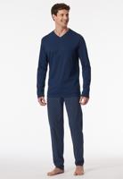 Schiesser Pyjama blauw met V-hals Schiesser Pyjama blauw met V-hals