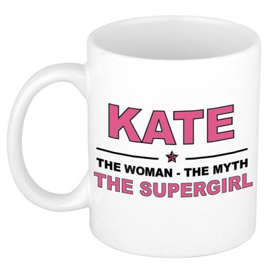 Kate cadeau mok - Woman Myth Supergirl - naam koffiemok - 300 ml - collega - moederdag