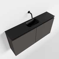 Toiletmeubel Mondiaz Ture | 100 cm | Meubelkleur Dark grey | Eden wastafel Urban Midden | Zonder kraangat