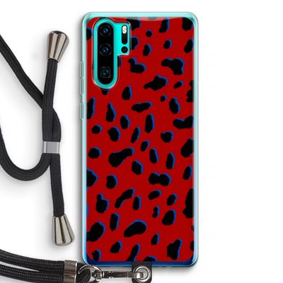 Red Leopard: Huawei P30 Pro Transparant Hoesje met koord