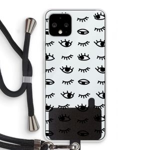 Eye pattern #2: Pixel 4 Transparant Hoesje met koord