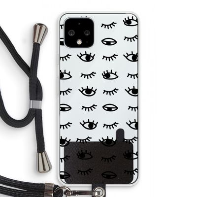 Eye pattern #2: Pixel 4 Transparant Hoesje met koord