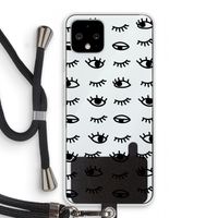 Eye pattern #2: Pixel 4 Transparant Hoesje met koord