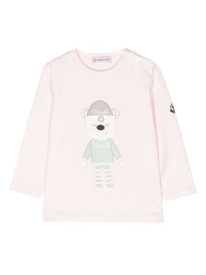 Moncler Enfant t-shirt à imprimé graphique - Rose
