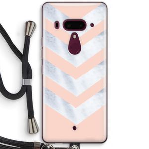 Marmeren pijlen: HTC U12+ Transparant Hoesje met koord