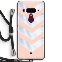 Marmeren pijlen: HTC U12+ Transparant Hoesje met koord