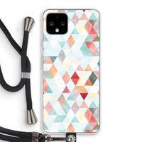 Gekleurde driehoekjes pastel: Pixel 4 Transparant Hoesje met koord