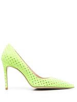 Stuart Weitzman escarpins pointus à ornements en cristal - Vert