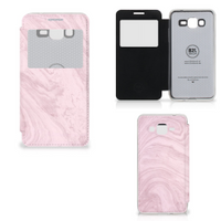 Samsung Galaxy Grand Prime Bookcase Marble Pink - Origineel Cadeau Vriendin - thumbnail