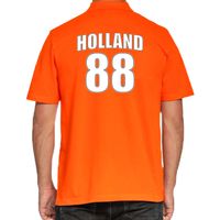 Oranje supporter poloshirt met rugnummer 88 - Holland / Nederland fan shirt voor heren - thumbnail