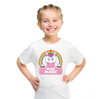 T-shirt wit voor meisjes met Miss Magic de eenhoorn