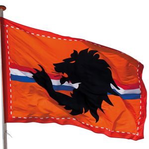 2x Mega oranje Holland stadion vlag met leeuw 300x200 cm - Oranje straatversiering