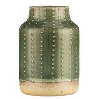 Vaas Lily - groen - keramiek - 24xø16 cm - Leen Bakker