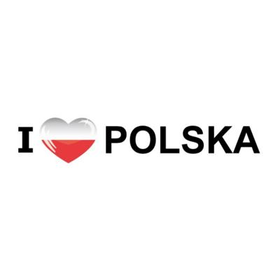 Sticker - I love Polska - 19 x 4 cm - Polen - landenthema