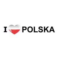 Sticker - I love Polska - 19 x 4 cm - Polen - landenthema