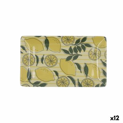 Snackdienblad Quid Sicilia Multicolour Bioplastic Citroen 25 x 15 x 2 cm (12 Stuks)