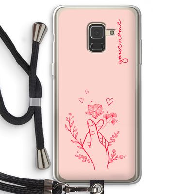 Giving Flowers: Samsung Galaxy A8 (2018) Transparant Hoesje met koord