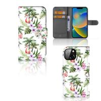 Apple iPhone 14 | Telefoonhoesje | Met pasjeshouder | Flamingo Palms Apple iPhone 14 | Telefoonhoesje | Met pasjeshouder | Flamingo Palms
