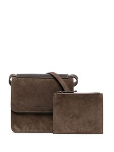 Brunello Cucinelli sac à bandoulière à ornements métalliques - Marron