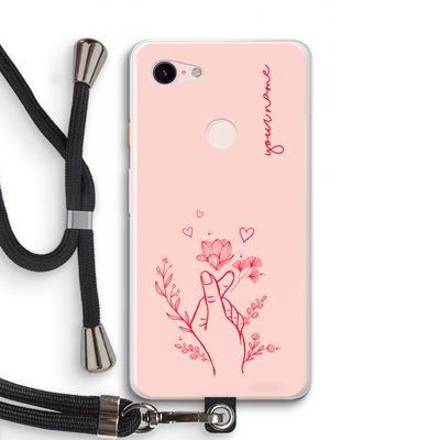 Giving Flowers: Pixel 3 XL Transparant Hoesje met koord