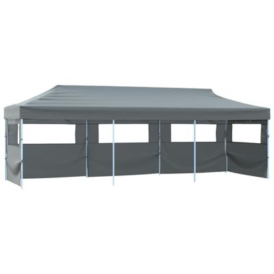 Vouwtent pop-up met 5 zijwanden 3x9 m antraciet