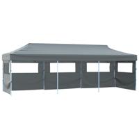 Vouwtent pop-up met 5 zijwanden 3x9 m antraciet