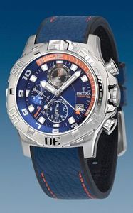 Horlogeband Festina F16183-4 Leder Blauw 22mm