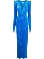 VETEMENTS robe longue à épaules matelassées - Bleu VETEMENTS robe longue à épaules matelassées - Bleu