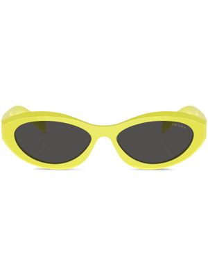 Prada Eyewear lunettes de soleil à monture ovale - Marron