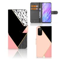 Samsung Galaxy S20 | Book Case | Zwart Roze Vormen