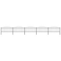 Tuinhek met speerpunt staal 892,5x75 cm zwart