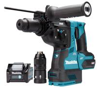 Makita HR002GM204 40V Max Combihamer | SDS-PLUS | 4,0 Ah accu (2 st), lader, in Mbox, met stofafzuiging en AWS zender - HR002GM204
