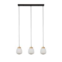 Searchlight 3-lichts hanglampElla zwart met wit - 31411-3NA