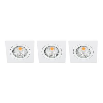 Set 3x Bella Ondiepe LED spot kantelbaar 5Watt vierkant WIT dimbaar