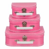 Kraamkado koffertje roze 16 cm - Kinderkoffers - thumbnail
