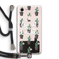 Cactus quote: Pixel 3 XL Transparant Hoesje met koord