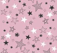 Sterren behang Roze met zwart en wit Sterren behang Roze met zwart en wit