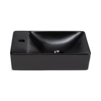 Blue Label FUR fontein 38x22 cm keramiek kraangat links mat zwart