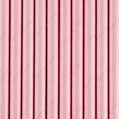 Drinkrietjes - papier - 10x - roze - 19,5 cm - rietjes