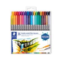 Kleurstift Staedtler 3200 dubbele punt fijn en ultrafijn etui à 36 kleuren | 6 stuks