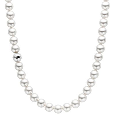 TI SENTO-Milano 34016PW Ketting Beads zilver-zoetwaterparel zilverkleurig-wit 8 mm 44 cm