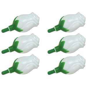 6x Witte rozen bellenblaas huwelijk/bruiloft/trouwerij   -