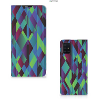 Samsung Galaxy A51 Stand Case Abstract Green Blue - thumbnail