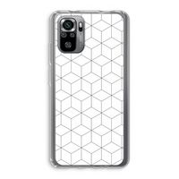 Zwart-witte kubussen: Xiaomi Redmi Note 10S Transparant Hoesje
