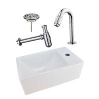 FonteinPack Rhea Mini XXS 30,5x18x11 cm Rechts Chroom (Keuze uit 20 kranen)